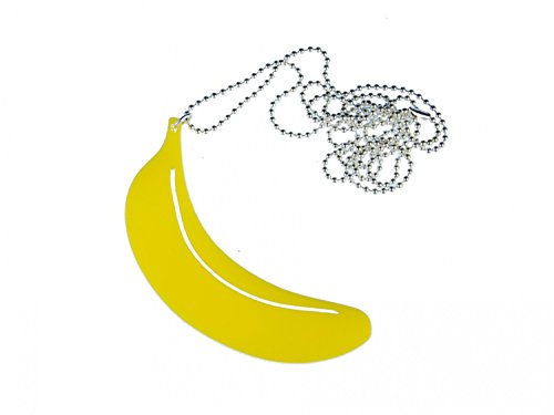 Miniblings Banane Acrylglas Kette Halskette Sommer 80cm AFFE groß Acrylglas gelb - Handmade Modeschmuck - Kugelkette versilbert von Miniblings