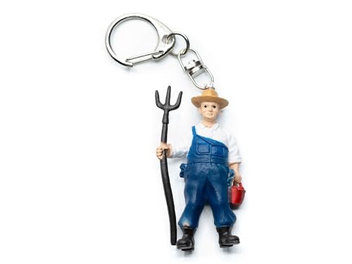 Miniblings Bauer Schlüsselanhänger Farmer Landwirt Hut - Handmade Modeschmuck I Anhänger Schlüsselring Schlüsselband Keyring von Miniblings