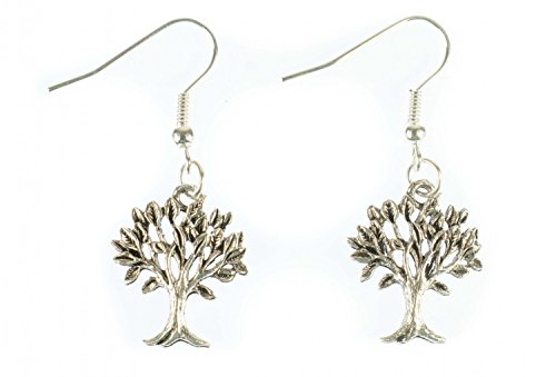 Miniblings Baum Ohrringe Hänger Blätter Wald Pflanze Laubbaum filigran silber - Handmade Modeschmuck I Ohrhänger Ohrschmuck versilbert von Miniblings