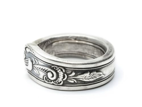 Miniblings Besteckring Ring aus Besteck Upcycling Gabel Löffel Handarbeit Antik Unikat LR10 - Handmade Modeschmuck I Fingerring mit Motiv I one Size verstellbar von Miniblings