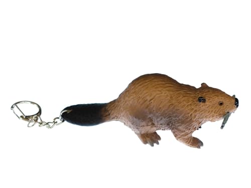 Miniblings Biber Schlüsselanhänger 105mm Säugetier Nagetier Kanada braun groß - Handmade Modeschmuck I I Anhänger Schlüsselring Schlüsselband Keyring von Miniblings
