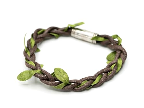 Miniblings Blätter Armband Glücksarmband AST Baum Natur Textil - Handgemachter Modeschmuck - Damen Herren Unisex von Miniblings