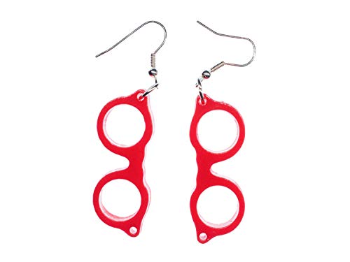 Miniblings Brille Woody Ohrringe Hänger Nerd Optiker Hipster Retro rot - Handmade Modeschmuck I Ohrhänger Ohrschmuck versilbert Miniblings Brille Woody Ohrringe Hänger Nerd Optiker Hipster Retro rot - Handmade Modeschmuck I Ohrhänger Ohrschmuck versilbert von Miniblings