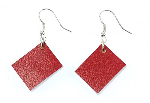 Miniblings Buch Ohrringe Hänger Bücher Buchohrringe Leseratte Seiten Book rot - Handmade Modeschmuck I Ohrhänger Ohrschmuck versilbert von Miniblings