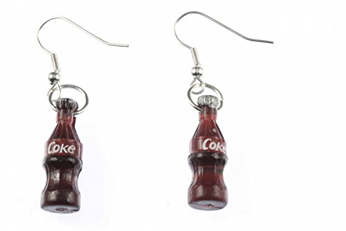 Miniblings Colaflasche Cola Ohrringe - Handmade Modeschmuck I Gerank Fast Food - Ohrhänger Ohrschmuck versilbert von Miniblings