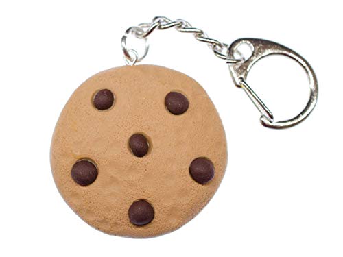 Miniblings Cookie Keks Schlüsselanhänger Chocolate Chip Handarbeit - Handmade Modeschmuck I I Anhänger Schlüsselring Schlüsselband Keyring von Miniblings