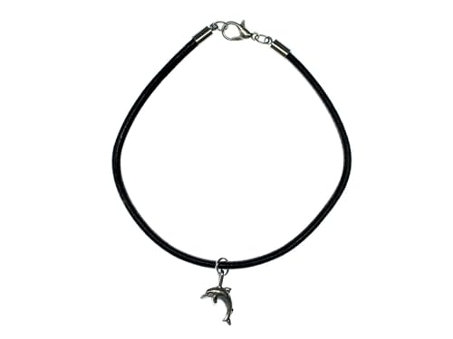 Miniblings Delfin Lederarmband Delfinarmband Armband Delphin Tümmler Tauchen - Modeschmuck handmade - Damen Mädchen Bettelarmband von Miniblings