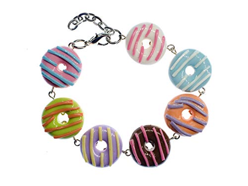 Miniblings Donuts Armband Donut Glasur Streusel Doughnuts Süßigkeiten USA bunt - Modeschmuck handmade - Damen Mädchen Bettelarmband von Miniblings
