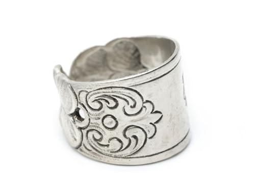 Miniblings Echtsilber Ring 825er Sterling Silber Besteck Handarbeit Unikat AB1 - Handmade Modeschmuck I Fingerring mit Motiv I one Size verstellbar von Miniblings