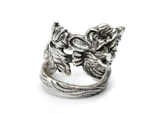 Miniblings Echtsilber Ring 825er Sterling Silber Besteck Handarbeit Unikat AB7 - Handmade Modeschmuck I Fingerring mit Motiv I one Size verstellbar von Miniblings