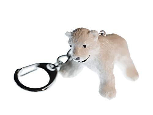 Miniblings Eisbär Schlüsselanhänger Bär Kind Baby Weiß - Handmade Modeschmuck I I Anhänger Schlüsselring Schlüsselband Keyring von Miniblings