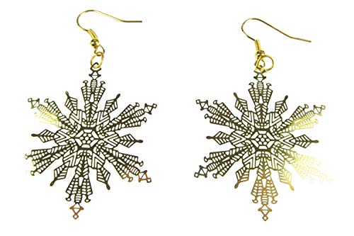 Miniblings Eisblumen Ohrringe Schneeflocke Eisblume Weihnachten Xmas golden filigran 4 - Handmade Modeschmuck I Ohrhänger Ohrschmuck vergoldet von Miniblings