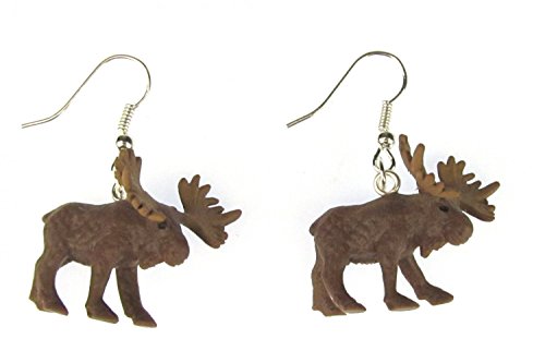 Miniblings Elch Ohrringe Elchohrringe Rentier Schweden Elche Weihnachten Moose - Handmade Modeschmuck I Ohrhänger Ohrschmuck versilbert von Miniblings