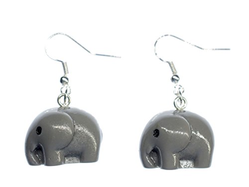 Miniblings Elefanten Ohrringe Elefantenohrringe Tiere Indien Elefant Tier 16mm - Handmade Modeschmuck I Ohrhänger Ohrschmuck versilbert von Miniblings