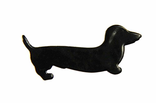 Miniblings Emaille Dackel Brosche Dackelbrosche Hund Dachshund emailliert schwz - Handmade Modeschmuck I Anstecknadel Button Pins von Miniblings