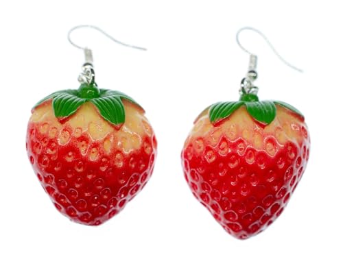 Miniblings Erdbeeren Ohrringe Erdbeerohrringe Hänger Beere Strawberry - Handmade Modeschmuck I Ohrhänger Ohrschmuck versilbert von Miniblings