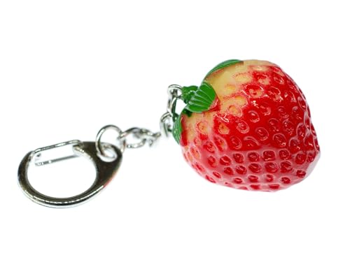 Miniblings Erdbeeren Schlüsselanhänger - Handmade Modeschmuck I Erdbeere Beere Strawberry Frucht Obst - Schlüsselring Anhänger von Miniblings
