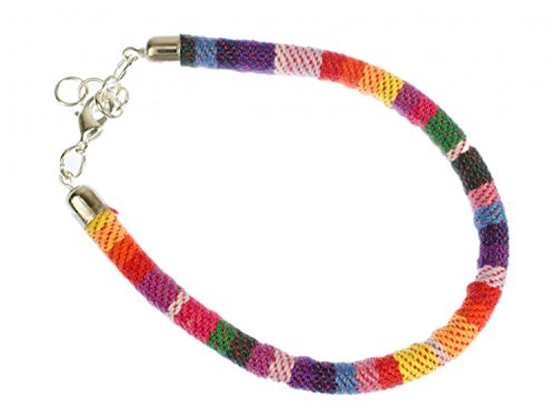 Miniblings Ethno Armband bunt Band Farben Stoff Multicolor Mexiko gestreift Peru - Modeschmuck handmade - Damen Mädchen Bettelarmband von Miniblings