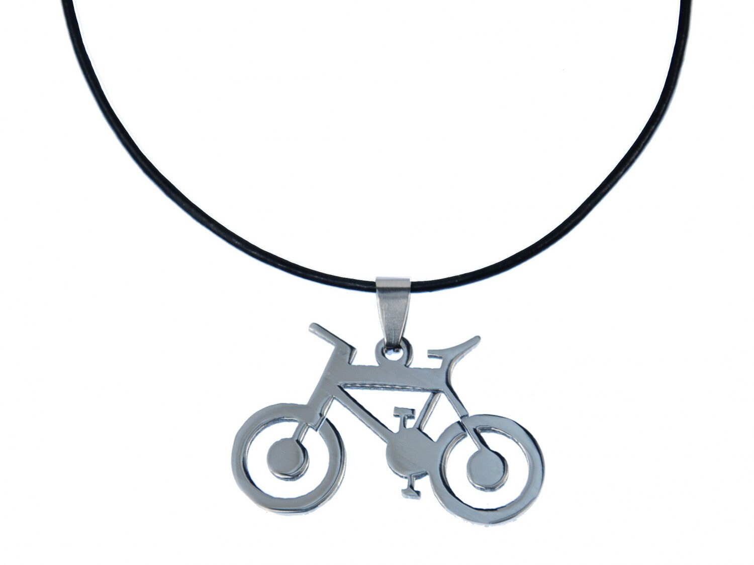 Miniblings Fahrrad Freizeit Lederkette Halskette Biker Jungen Edelstahl von Miniblings