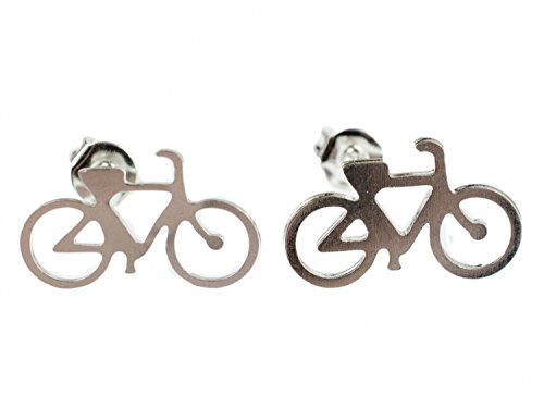 Miniblings Fahrrad Mountainbike Ohrstecker Fahrräder Bike silber - Handmade Modeschmuck I Ohrringe Stecker Ohrschmuck von Miniblings