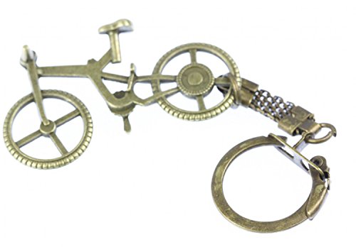 Miniblings Fahrrad Schlüsselanhänger Bronze Rad Bike - Handmade Modeschmuck I I Anhänger Schlüsselring Schlüsselband Keyring von Miniblings
