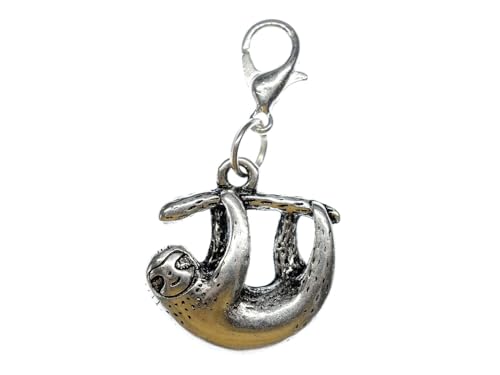 Miniblings Faultier Charm Zipper Armband Kinder Schule Faul Silbern - Handmade Modeschmuck I Kettenanhänger versilbert - Bettelanhänger Bettelarmband - Anhänger für Armband von Miniblings