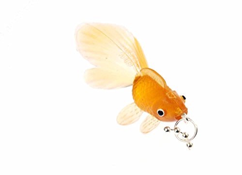 Miniblings Fisch Koi Kette Halskette 80cm Kampffisch Fischkette Goldfisch orange braun - Handmade Modeschmuck - Kugelkette versilbert von Miniblings