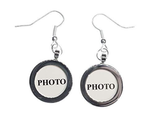 Miniblings Foto Ohrringe Hänger Dein EIGENES Foto DIY personalisiert Silber DIY - Handmade Modeschmuck I Ohrhänger Ohrschmuck versilbert von Miniblings
