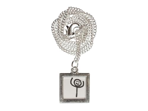 Miniblings Foto eckig Kette Halskette DIY individuell Eigenes Foto 45cm klein - Handmade Modeschmuck - Gliederkette versilbert von Miniblings