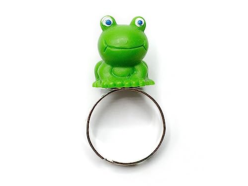 Miniblings Frosch Ring - I Frosch Ring Froschkönig Märchen Prinz Prinzessin Damenring Kinderring sitzend - Handmade Modeschmuck I Fingerring mit Motiv I one Size von Miniblings