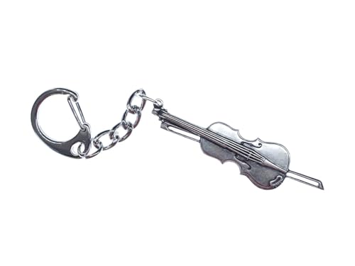 Miniblings Geige Schlüsselanhänger Musik Violine silber - Handmade Modeschmuck I I Anhänger Schlüsselring Schlüsselband Keyring von Miniblings