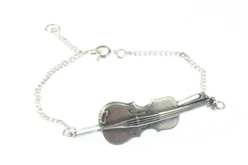 Miniblings Geige Violine Viola Bratsche Geiger Musik Armband silb. - Modeschmuck Handmade - Damen Mädchen Bettelarmband von Miniblings