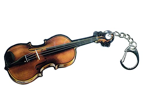 Miniblings Geige Violine mit Spiegel Instrument Schlüsselanhänger - Modeschmuck I Anhänger Schlüsselring Schlüsselband Keyring - Geige Violine Instrument von Miniblings