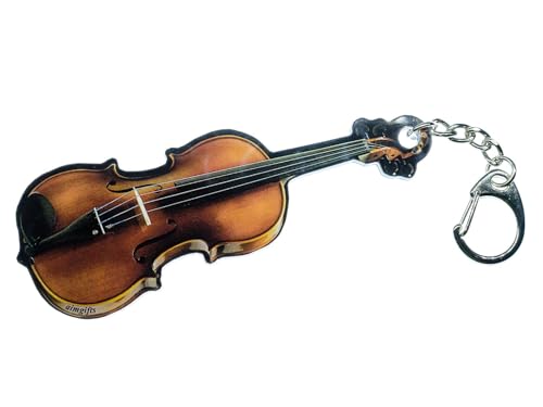 Miniblings Geige Violine mit Spiegel Instrument Schlüsselanhänger - Modeschmuck I Anhänger Schlüsselring Schlüsselband Keyring - Geige Violine Instrument von Miniblings