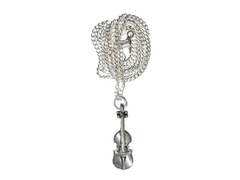 Miniblings Geigen Geigenkette Violine Halskette 45cm Musikinstrument Silber Mini von Miniblings