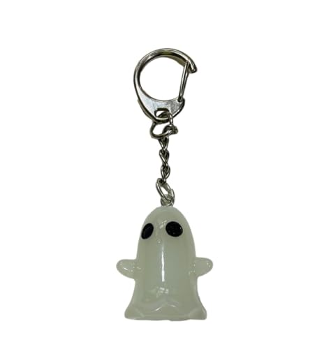 Miniblings Geist Gespenst Schlüsselanhänger Halloween Grusel Ghost leuchtet im Dunkeln große Augen - Handmade Modeschmuck I Anhänger Schlüsselring Schlüsselband Keyring - Leuchtendes Gespenst von Miniblings