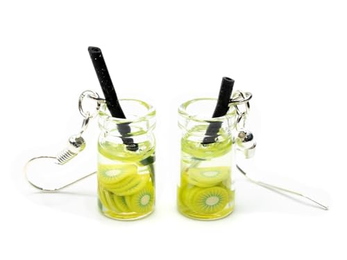 Miniblings Gin Tonic Cocktail Mojito Ohrringe Hänger Party Longdrink Grün - Handmade Modeschmuck I Ohrhänger Ohrschmuck versilbert von Miniblings