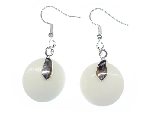 Miniblings Go Spielstein Ohrringe Ohrstecker Hänger Schach China Stein Weiß - Handmade Modeschmuck I Ohrhänger Ohrschmuck versilbert Miniblings Go Spielstein Ohrringe Ohrstecker Hänger Schach China Stein Weiß - Handmade Modeschmuck I Ohrhänger Ohrschmuck versilbert von Miniblings