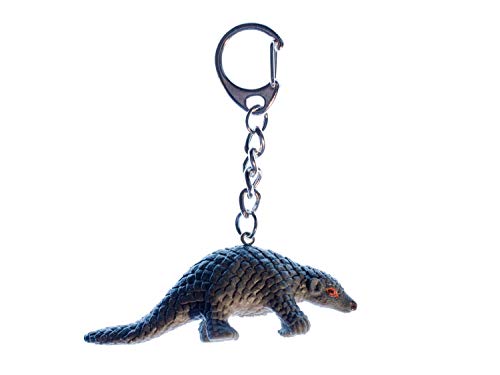 Miniblings Gürteltier Schlüsselanhänger Schuppen grau 70mm Zoo - Handmade Modeschmuck I I Anhänger Schlüsselring Schlüsselband Keyring von Miniblings