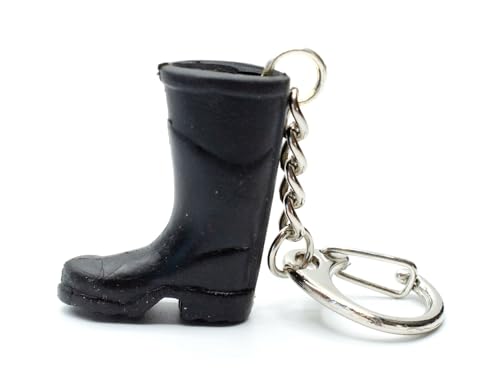 Miniblings Gummistiefel Regen Stiefel Wetter schwarz - Handmade Modeschmuck I Anhänger Schlüsselring Schlüsselband Keyring von Miniblings