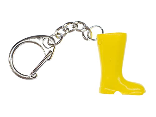 Miniblings Gummistiefel Schlüsselanhänger Stiefel Regen Herbst gelb - Handmade Modeschmuck I I Anhänger Schlüsselring Schlüsselband Keyring von Miniblings