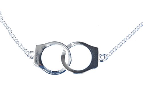 Miniblings Handschellen Kette Handcuffs Police 925 Echtsilber 40cm - Handmade Modeschmuck - Gliederkette von Miniblings
