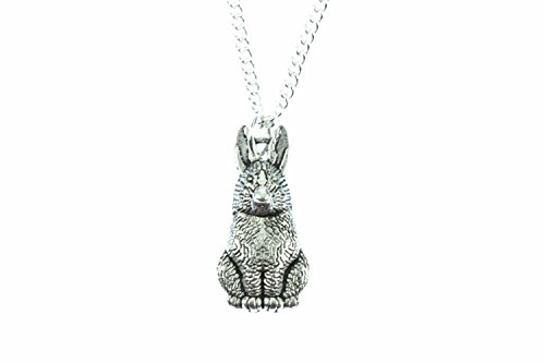 Miniblings Hase Kette Halskette 45cm Kaninchen Hasenkette Osterhase versilbert - Handmade Modeschmuck - Gliederkette versilbert von Miniblings
