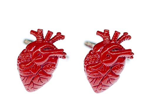 Miniblings Herz Manschettenknöpfe Box Arzt Ärztin Krankenhaus Medizin Organ - Herrenschmuck Manschettenknopf Cufflinks Hemdknöpfe I Holzbox inklusive von Miniblings