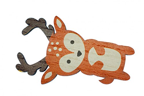 Miniblings Hirsch gelasert Brosche Holz Reh Rentier Damwild Wald Tier Cartoon - Handmade Modeschmuck I Anstecknadel Button Pins von Miniblings