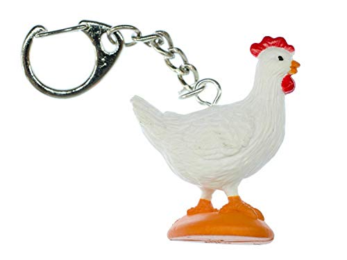 Miniblings Huhn Schlüsselanhänger Hahn Bauernhof Ostern Hühner - Handmade Modeschmuck I I Anhänger Schlüsselring Schlüsselband Keyring von Miniblings