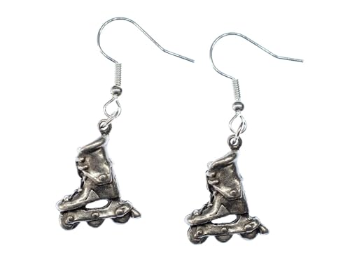 Miniblings Inlineskates Ohrringe Rollerskates Skates Rollschuhe Skater silber - Handmade Modeschmuck I Ohrhänger Ohrschmuck versilbert von Miniblings