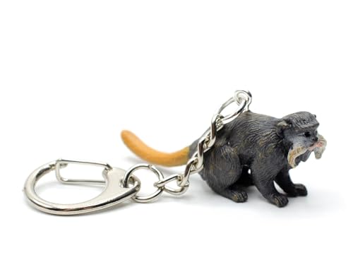 Miniblings Kaiserschnurrbarttamarin Affe Schlüsselanhänger Krallenaffen Primat - Handmade Modeschmuck I Anhänger Schlüsselring Schlüsselband Keyring von Miniblings