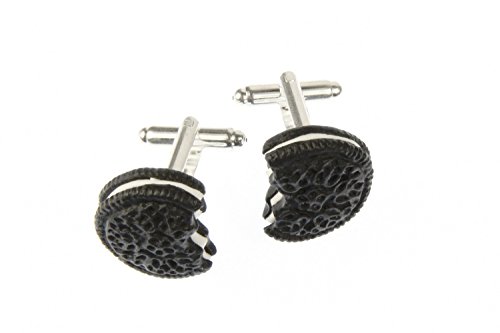 Miniblings Keks Doppelkeks mit Biss Manschettenknöpfe Miniblings + Box Schokokeks dunkel - Herrenschmuck Manschettenknopf Cufflinks Hemdknöpfe I Holzbox inklusive von Miniblings