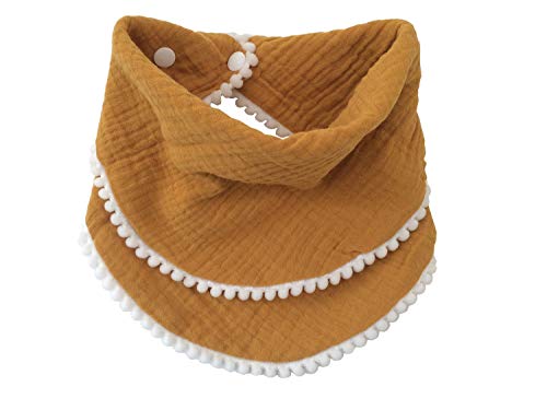 Miniblings Kinder Halstuch Baby Tuch 6 Monate - 3 Jahre Musselin Senfgelb orange von Miniblings